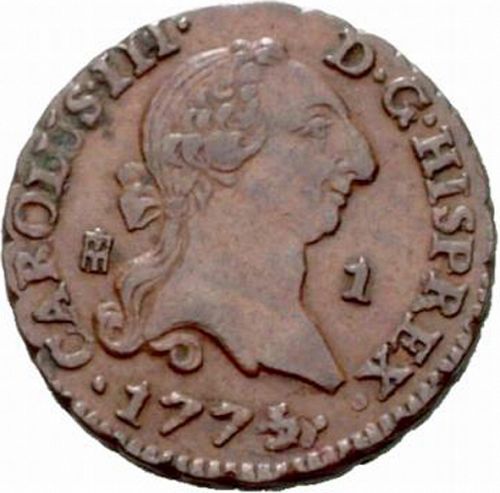 1 Maravedí Obverse Image minted in SPAIN in 1775 (1759-88  -  CARLOS III)  - The Coin Database