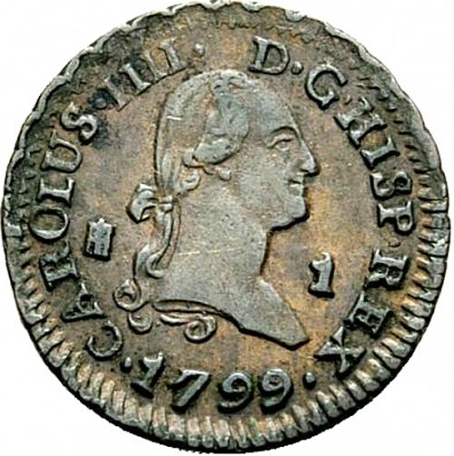 1 Maravedí Obverse Image minted in SPAIN in 1799 (1788-08  -  CARLOS IV)  - The Coin Database