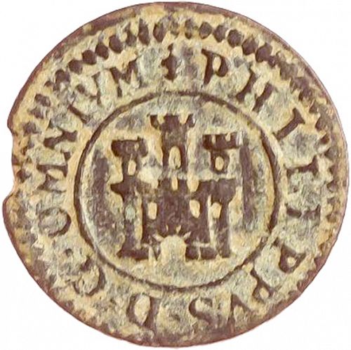 1 Maravedí Obverse Image minted in SPAIN in 1598 (1556-98  -  FELIPE II)  - The Coin Database