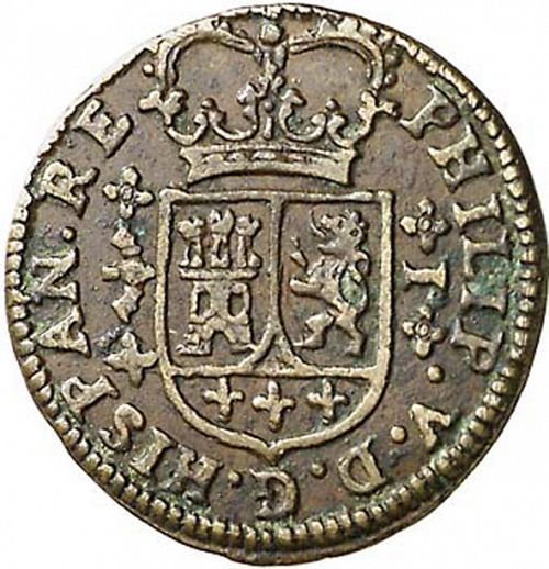 1 Maravedí Obverse Image minted in SPAIN in 1719 (1700-46  -  FELIPE V)  - The Coin Database