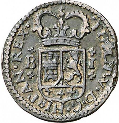 1 Maravedí Obverse Image minted in SPAIN in 1720 (1700-46  -  FELIPE V)  - The Coin Database