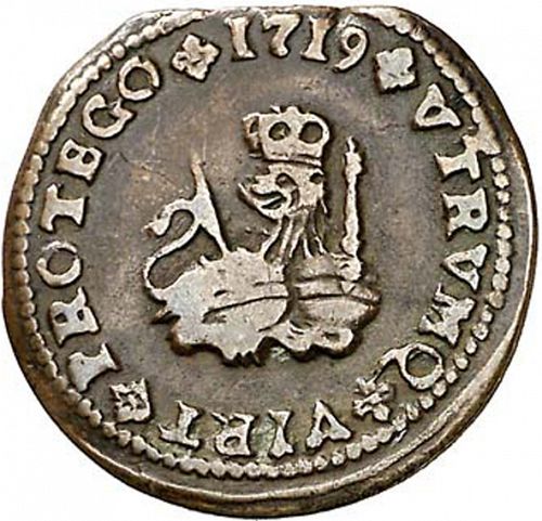 1 Maravedí Reverse Image minted in SPAIN in 1719 (1700-46  -  FELIPE V)  - The Coin Database