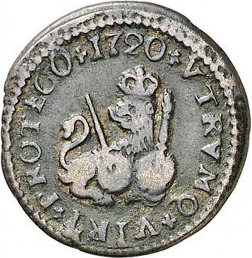 1 Maravedí Reverse Image minted in SPAIN in 1720 (1700-46  -  FELIPE V)  - The Coin Database