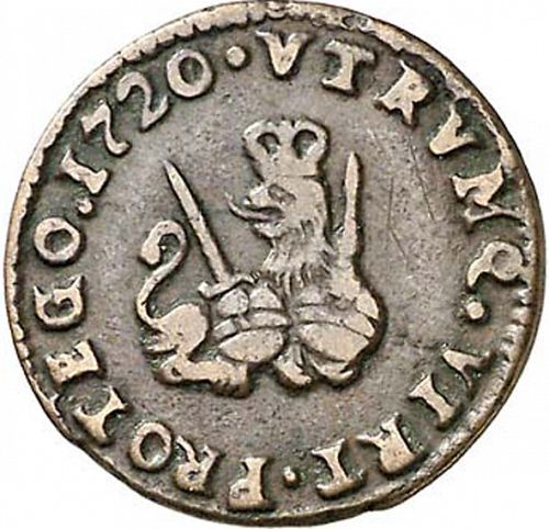 1 Maravedí Reverse Image minted in SPAIN in 1720 (1700-46  -  FELIPE V)  - The Coin Database