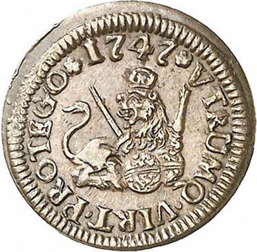 1 Maravedí Reverse Image minted in SPAIN in 1747 (1746-59  -  FERNANDO VI)  - The Coin Database