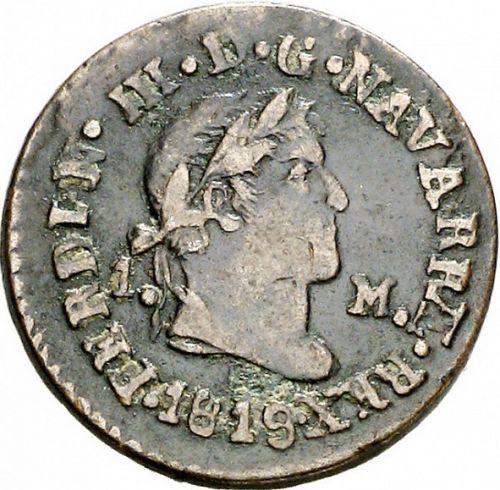 1 Maravedí Obverse Image minted in SPAIN in 1819 (1808-33  -  FERNANDO VII)  - The Coin Database