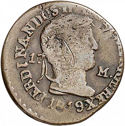 1 Maravedí Obverse Image minted in SPAIN in 1819 (1808-33  -  FERNANDO VII)  - The Coin Database