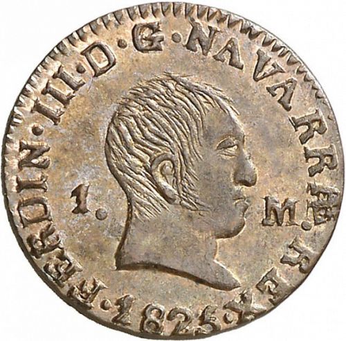 1 Maravedí Obverse Image minted in SPAIN in 1825 (1808-33  -  FERNANDO VII)  - The Coin Database