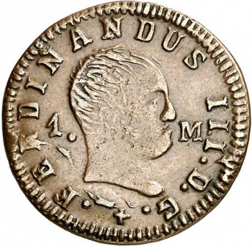 1 Maravedí Obverse Image minted in SPAIN in 1829 (1808-33  -  FERNANDO VII)  - The Coin Database