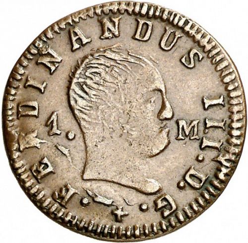 1 Maravedí Obverse Image minted in SPAIN in 1829 (1808-33  -  FERNANDO VII)  - The Coin Database