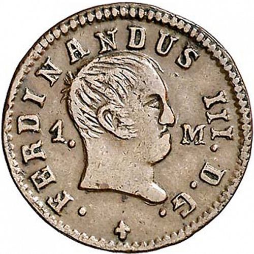 1 Maravedí Obverse Image minted in SPAIN in 1830 (1808-33  -  FERNANDO VII)  - The Coin Database