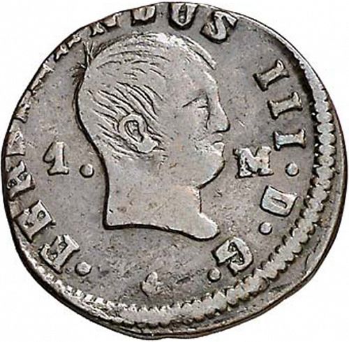 1 Maravedí Obverse Image minted in SPAIN in 1832 (1808-33  -  FERNANDO VII)  - The Coin Database