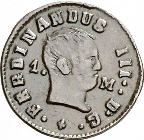 1 Maravedí Obverse Image minted in SPAIN in 1833 (1808-33  -  FERNANDO VII)  - The Coin Database