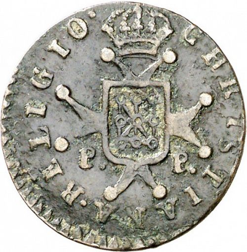 1 Maravedí Reverse Image minted in SPAIN in 1819 (1808-33  -  FERNANDO VII)  - The Coin Database