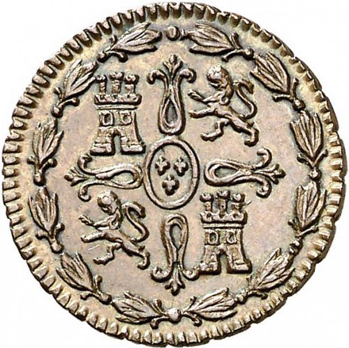 1 Maravedí Reverse Image minted in SPAIN in 1824 (1808-33  -  FERNANDO VII)  - The Coin Database