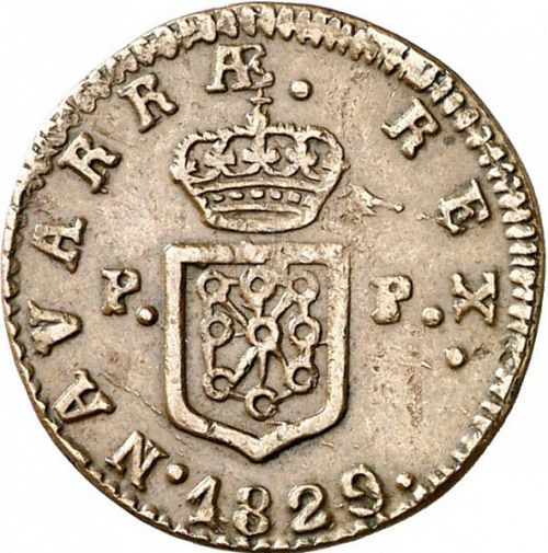 1 Maravedí Reverse Image minted in SPAIN in 1829 (1808-33  -  FERNANDO VII)  - The Coin Database