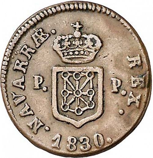 1 Maravedí Reverse Image minted in SPAIN in 1830 (1808-33  -  FERNANDO VII)  - The Coin Database