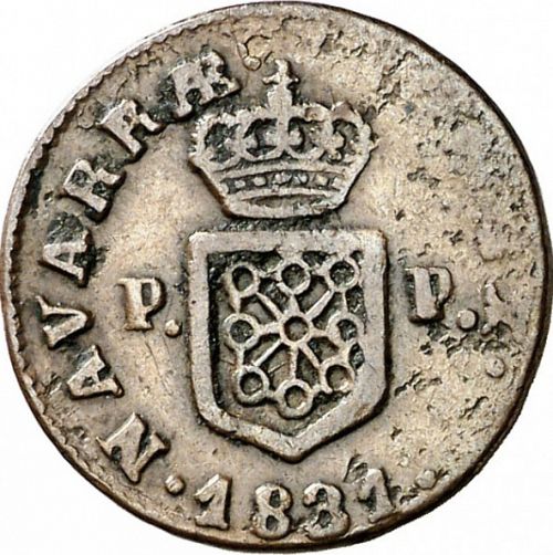 1 Maravedí Reverse Image minted in SPAIN in 1831 (1808-33  -  FERNANDO VII)  - The Coin Database