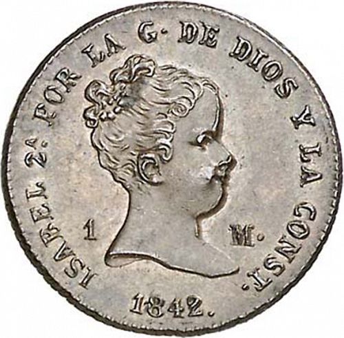 Maravedí Obverse Image minted in SPAIN in 1842 (1833-48  -  ISABEL II)  - The Coin Database