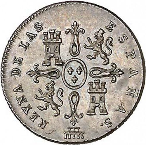 Maravedí Reverse Image minted in SPAIN in 1842 (1833-48  -  ISABEL II)  - The Coin Database
