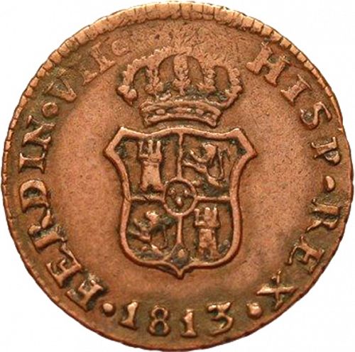 1 Ochavo Obverse Image minted in SPAIN in 1813 (1808-33  -  FERNANDO VII - Local coinage)  - The Coin Database
