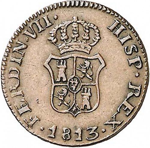 1 Ochavo Obverse Image minted in SPAIN in 1813 (1808-33  -  FERNANDO VII - Local coinage)  - The Coin Database