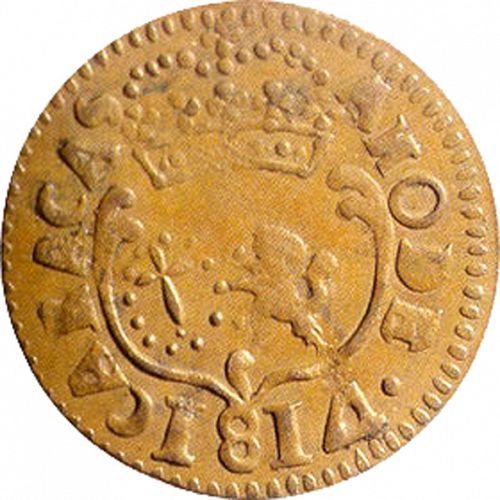 1 Octavo Obverse Image minted in SPAIN in 1814 (1810-22  -  FERNANDO VII - Independence War)  - The Coin Database