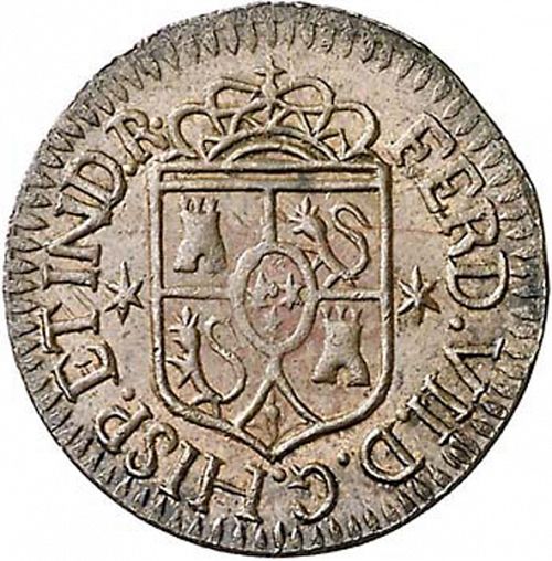 1 Octavo Obverse Image minted in SPAIN in 1820 (1808-33  -  FERNANDO VII - Local coinage)  - The Coin Database