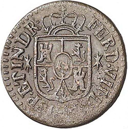1 Octavo Obverse Image minted in SPAIN in 1830 (1808-33  -  FERNANDO VII - Local coinage)  - The Coin Database