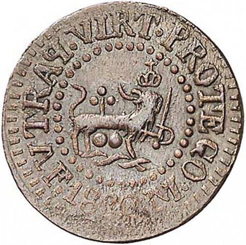 1 Octavo Reverse Image minted in SPAIN in 1830 (1808-33  -  FERNANDO VII - Local coinage)  - The Coin Database