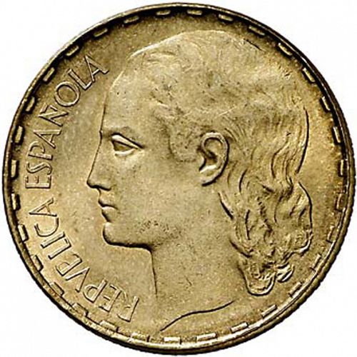 1 Peseta Obverse Image minted in SPAIN in 1937 (1931-39  -  2nd REPUBLIC)  - The Coin Database