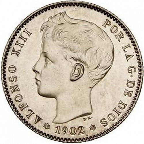 1 Peseta Obverse Image minted in SPAIN in 1902 / 02 (1886-31  -  ALFONSO XIII)  - The Coin Database