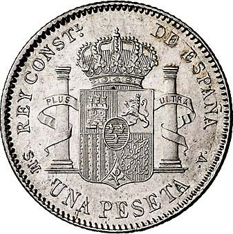 1 Peseta Reverse Image minted in SPAIN in 1900 / 00 (1886-31  -  ALFONSO XIII)  - The Coin Database