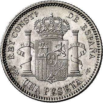 1 Peseta Reverse Image minted in SPAIN in 1904 / 04 (1886-31  -  ALFONSO XIII)  - The Coin Database