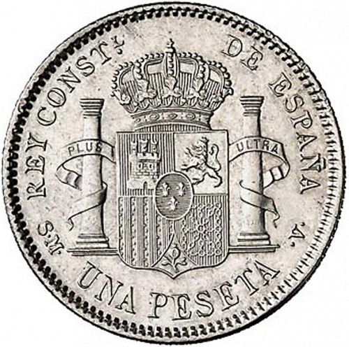 1 Peseta Reverse Image minted in SPAIN in 1905 / 05 (1886-31  -  ALFONSO XIII)  - The Coin Database