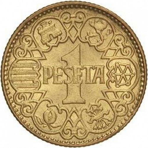 1 Peseta Obverse Image minted in SPAIN in 1944 (1936-75  -  NATIONALIST GOVERMENT)  - The Coin Database