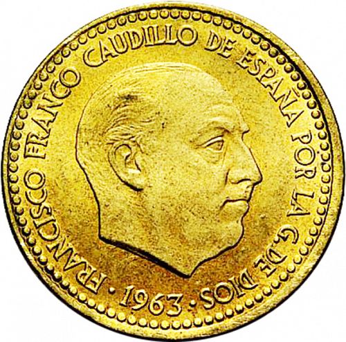 1 Peseta Obverse Image minted in SPAIN in 1966 / 68 (1936-75  -  NATIONALIST GOVERMENT)  - The Coin Database