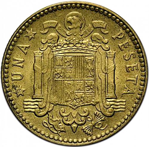 1 Peseta Reverse Image minted in SPAIN in 1947 / 48 (1936-75  -  NATIONALIST GOVERMENT)  - The Coin Database