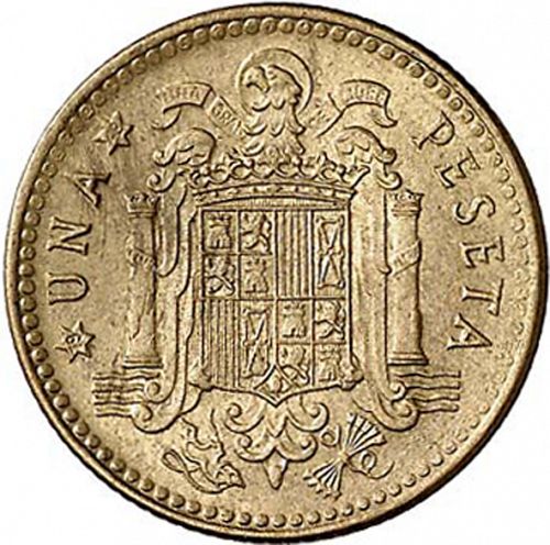 1 Peseta Reverse Image minted in SPAIN in 1947 / 49 (1936-75  -  NATIONALIST GOVERMENT)  - The Coin Database