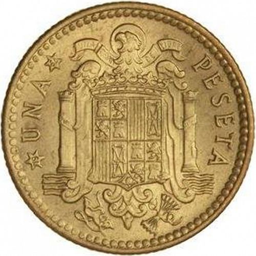 1 Peseta Reverse Image minted in SPAIN in 1947 / 50 (1936-75  -  NATIONALIST GOVERMENT)  - The Coin Database