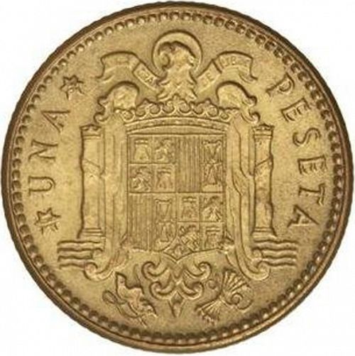 1 Peseta Reverse Image minted in SPAIN in 1947 / 52 (1936-75  -  NATIONALIST GOVERMENT)  - The Coin Database