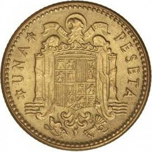 1 Peseta Reverse Image minted in SPAIN in 1947 / 52 (1936-75  -  NATIONALIST GOVERMENT)  - The Coin Database