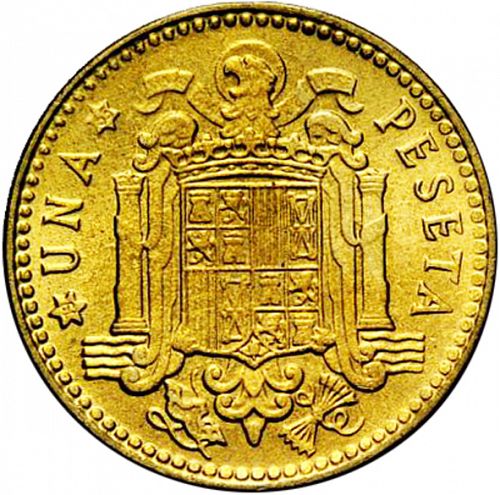 1 Peseta Reverse Image minted in SPAIN in 1963 / 63 (1936-75  -  NATIONALIST GOVERMENT)  - The Coin Database
