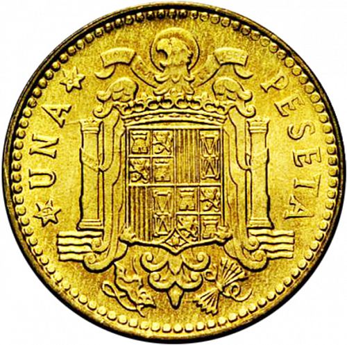 1 Peseta Reverse Image minted in SPAIN in 1963 / 64 (1936-75  -  NATIONALIST GOVERMENT)  - The Coin Database