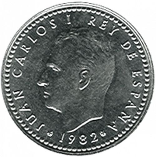 1 Peseta Obverse Image minted in SPAIN in 1982 (1975-82  -  JUAN CARLOS I)  - The Coin Database