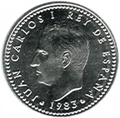 1 Peseta Obverse Image minted in SPAIN in 1983 (1975-82  -  JUAN CARLOS I)  - The Coin Database