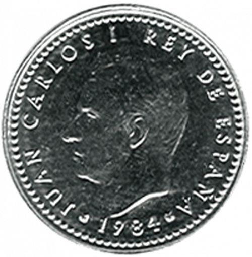 1 Peseta Obverse Image minted in SPAIN in 1984 (1975-82  -  JUAN CARLOS I)  - The Coin Database