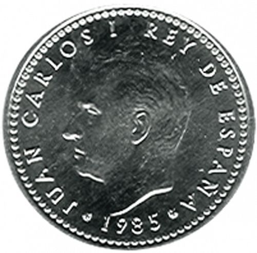 1 Peseta Obverse Image minted in SPAIN in 1985 (1975-82  -  JUAN CARLOS I)  - The Coin Database
