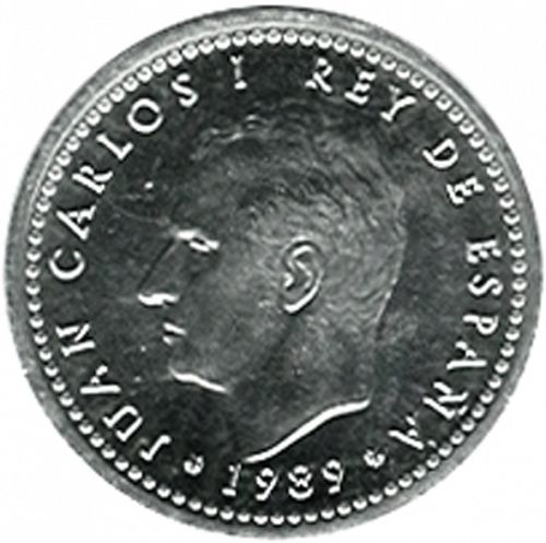 1 Peseta Obverse Image minted in SPAIN in 1989 (1975-82  -  JUAN CARLOS I)  - The Coin Database