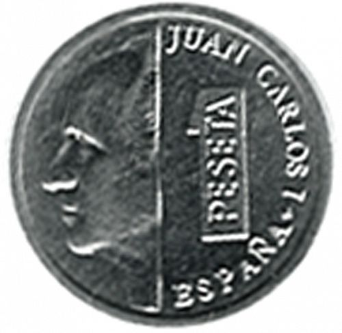 1 Peseta Obverse Image minted in SPAIN in 1989 (1982-01  -  JUAN CARLOS I - New Design)  - The Coin Database